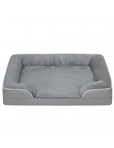 PawHut Dog Sofa Bed, Washable Pet Bed with Removable Cover and Non-Slip Bottom for Cats, Small and Medium Dogs, Grey