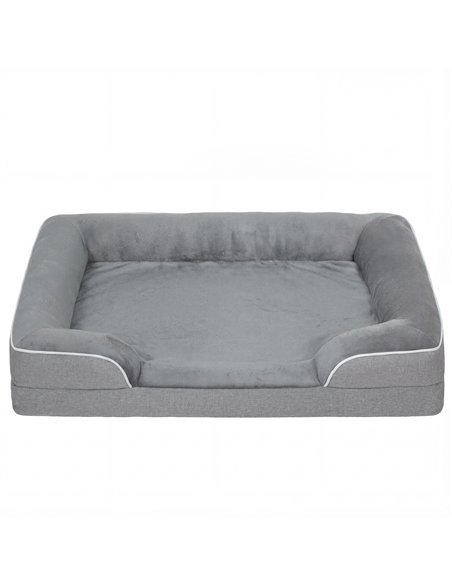 PawHut Dog Sofa Bed, Washable Pet Bed with Removable Cover and Non-Slip Bottom for Cats, Small and Medium Dogs, Grey - pic 194736 | FastDaddyshop