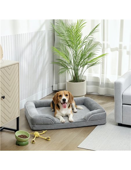 PawHut Dog Sofa Bed, Washable Pet Bed with Removable Cover and Non-Slip Bottom for Cats, Small and Medium Dogs, Grey - pic 194737 | FastDaddyshop