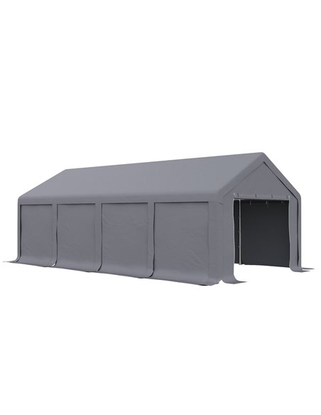 Outsunny 4x8m Gazebo Tent with Side Panels, Zipper Door, Dark Grey - pic 19474 | FastDaddyshop