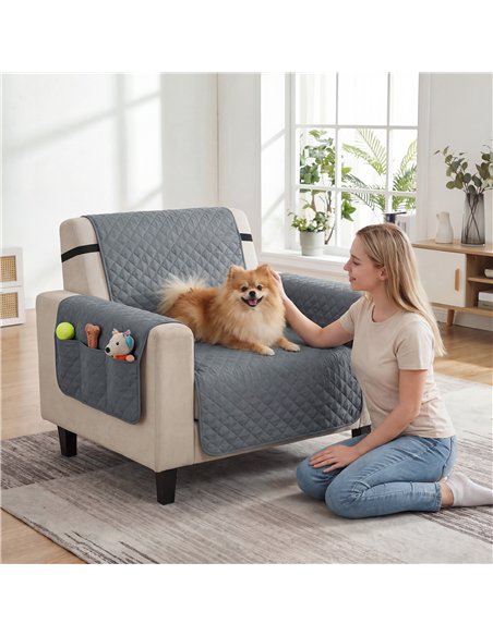 PawHut Waterproof Sofa Cover, Soft Couch Cover for Dogs Cats Pets, Non Slip Sofa Slipcoevr with Elastic Straps - pic 194746 | FastDaddyshop