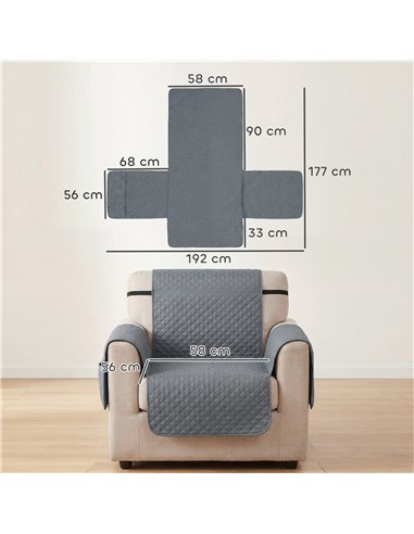 PawHut Waterproof Sofa Cover, Soft Couch Cover for Dogs Cats Pets, Non Slip Sofa Slipcoevr with Elastic Straps