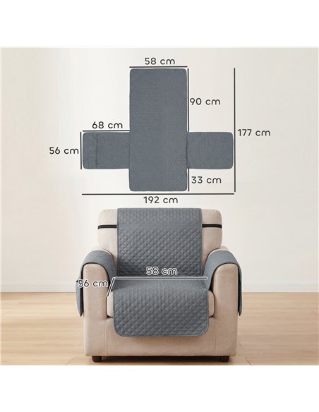 PawHut Waterproof Sofa Cover, Soft Couch Cover for Dogs Cats Pets, Non Slip Sofa Slipcoevr with Elastic Straps - pic 194747 | FastDaddyshop