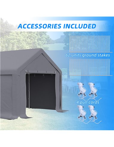 Outsunny 4x8m Gazebo Tent with Side Panels, Zipper Door, Dark Grey