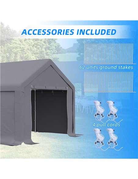 Outsunny 4x8m Gazebo Tent with Side Panels, Zipper Door, Dark Grey - pic 19478 | FastDaddyshop