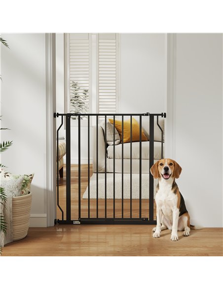 PawHut Extra Wide Dog Gate, with Door Pressure, for Doorways, Hallways, Staircases - Black - pic 194800 | FastDaddyshop