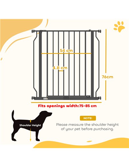 PawHut Extra Wide Dog Gate, with Door Pressure, for Doorways, Hallways, Staircases - Black - pic 194801 | FastDaddyshop