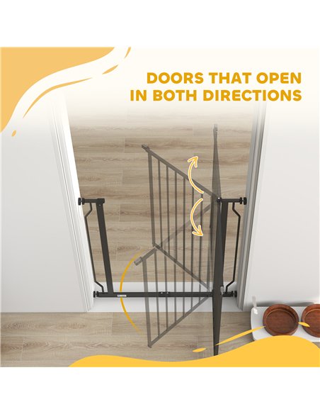 PawHut Extra Wide Dog Gate, with Door Pressure, for Doorways, Hallways, Staircases - Black - pic 194806 | FastDaddyshop