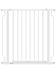 PawHut Extra Wide Dog Gate, with Door Pressure, for Doorways, Hallways, Staircases - White