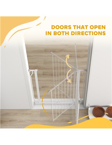 PawHut Extra Wide Dog Gate, with Door Pressure, for Doorways, Hallways, Staircases - White