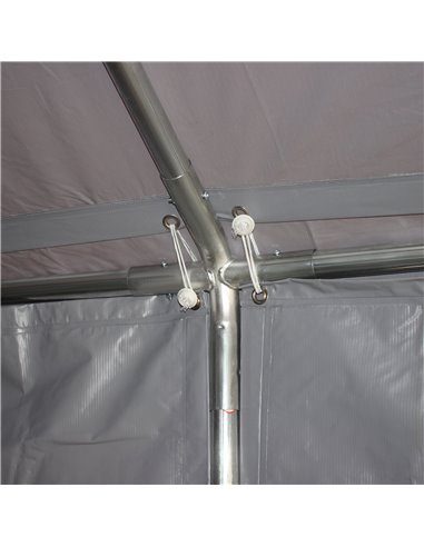 Outsunny 4x8m Gazebo Tent with Side Panels, Zipper Door, Dark Grey