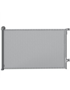 PawHut Retractable Dog Gate, Extends to 140 cm Wide & 93 cm Tall, Mesh Pet Gate with Single Hand Operation, for Stairs Doorways
