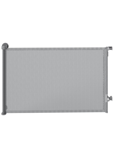PawHut Retractable Dog Gate, Extends to 140 cm Wide & 93 cm Tall, Mesh Pet Gate with Single Hand Operation, for Stairs Doorways - pic 194826 | FastDaddyshop