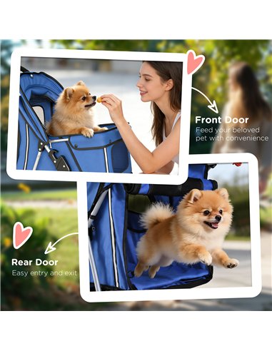 PawHut 3 Wheel Pet Stroller for Small and Miniature Dogs, Blue