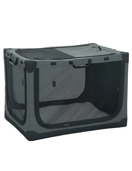 PawHut Soft Dog Crate Pet Travel Crate 90 x 64 x 64 cm with Removable Pad Mesh Window Army Green - pic 194934 | FastDaddyshop