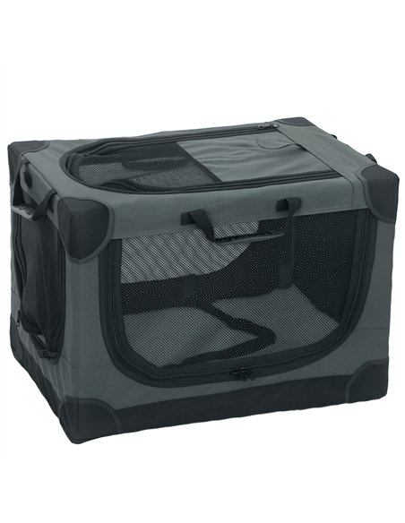 PawHut Soft Dog Crate Pet Travel Crate 60 x 42 x 43 cm with Removable Pad Mesh Window Army Green - pic 194952 | FastDaddyshop
