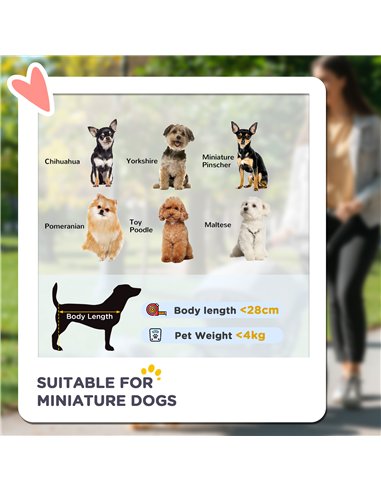 PawHut Dog Stroller, Foldable Cat Dog Pram for Miniature Breeds, Pet Stroller with Brake, Mesh Windows, Black