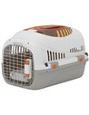 PawHut Plastic Pet Carrier Hard Shell Dog Cat Carrier Max 4 KG Steel Door Feed Bowl Secure Lock 49 x 32 x 31 cm