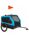 PawHut Dog Bike Trailer with Flip-Down Ramp Tailgate, Quick Release Frame, Universal Bicycle Coupler, Reflectors, Blue