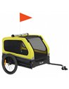 PawHut Dog Bike Trailer with Flip-Down Ramp Tailgate, Quick Release Frame, Universal Bicycle Coupler, Reflectors, Yellow