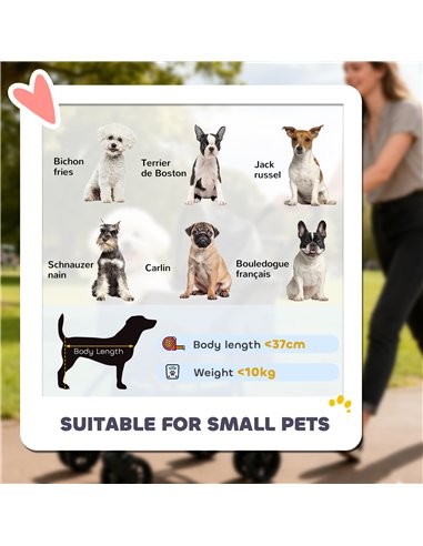 PawHut Pet Stroller, Foldable Dog Cat Stroller with Detachable Carrier, Wheels, Storage Basket, Secure Leash