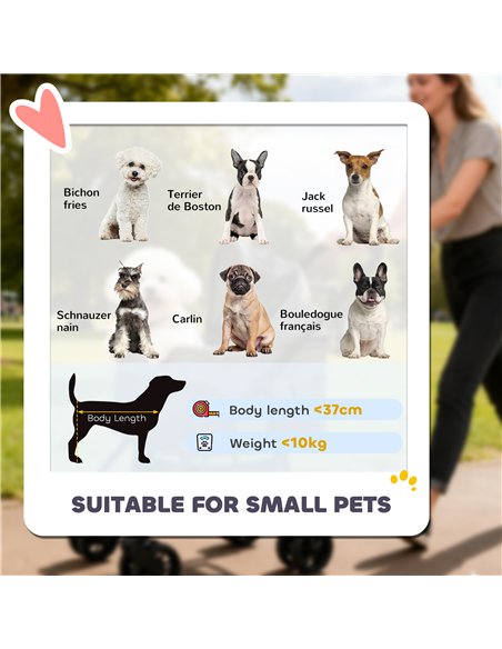 PawHut Pet Stroller, Foldable Dog Cat Stroller with Detachable Carrier, Wheels, Storage Basket, Secure Leash - pic 195059 | FastDaddyshop