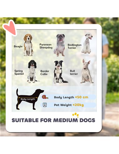 PawHut Dog Stroller, Easy Folding Pet Stroller for Small and Medium Dogs with Shock Absorption, Maximum Load 20 kg, Grey