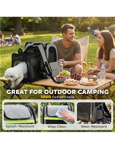 PawHut Dog Carrier Backpack Expandable, Breathable Pet Carrier Bag for Small Puppy Cat with Reflective Strip for Travel Hiking