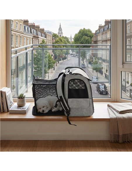 PawHut Dog Carrier Backpack Expandable, Breathable Pet Carrier Bag for Small Puppy Cat with Reflective Strip for Travel Hiking - pic 195103 | FastDaddyshop