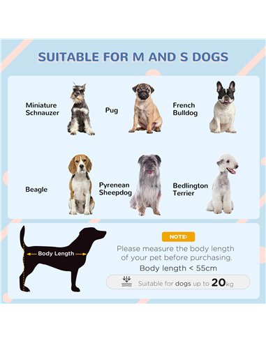 PawHut Dog House Outdoor Elevated Dog Bed with Removable Cover, Mesh Windows, Storage Bag, for S and M-Sized Dogs, Grey