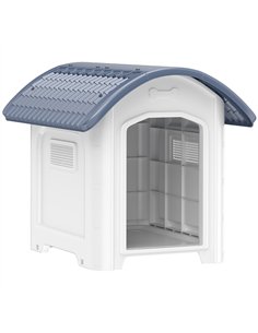 PawHut Outdoor Dog Kennel, Plastic Dog House with Removable Floor, Waterproof Roof, Raised Floor, 71 x 60 x 63 cm