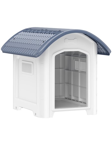 PawHut Outdoor Dog Kennel, Plastic Dog House with Removable Floor, Waterproof Roof, Raised Floor, 71 x 60 x 63 cm - pic 195159 | FastDaddyshop