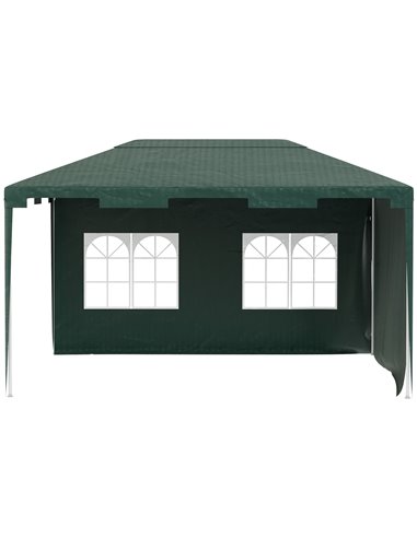 Outsunny 3 x 4 m Garden Gazebo Marquee Party Tent with 2 Sidewalls for Patio Yard Outdoor - Green