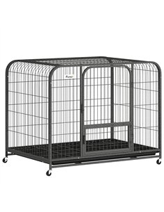 PawHut Heavy Duty Dog Crate,109 x 72 x 85 cm, Large Dog Cage for Small to Large Breeds