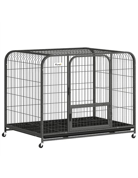 PawHut Heavy Duty Dog Crate,109 x 72 x 85 cm, Large Dog Cage for Small to Large Breeds - pic 195177 | FastDaddyshop