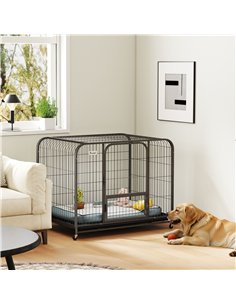 PawHut Heavy Duty Dog Crate,109 x 72 x 85 cm, Large Dog Cage for Small to Large Breeds 2