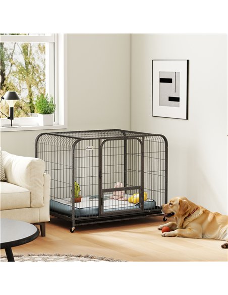 PawHut Heavy Duty Dog Crate,109 x 72 x 85 cm, Large Dog Cage for Small to Large Breeds - pic 195178 | FastDaddyshop
