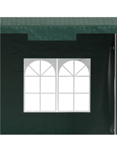 Outsunny 3 x 4 m Garden Gazebo Marquee Party Tent with 2 Sidewalls for Patio Yard Outdoor - Green