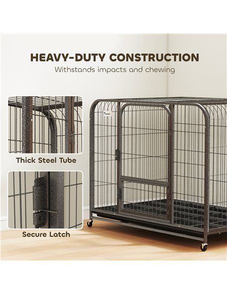 PawHut Heavy Duty Dog Crate,109 x 72 x 85 cm, Large Dog Cage for Small to Large Breeds - pic 195180 | FastDaddyshop