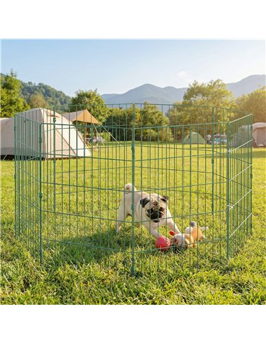 PawHut 8 Panel Pet Playpen for Medium Dogs Indoor Outdoor 80 cm Height