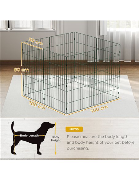 PawHut 8 Panel Pet Playpen for Medium Dogs Indoor Outdoor 80 cm Height - pic 195188 | FastDaddyshop