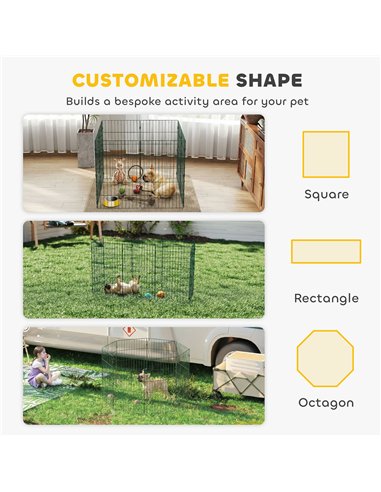 PawHut 8 Panel Pet Playpen for Medium Dogs Indoor Outdoor 80 cm Height