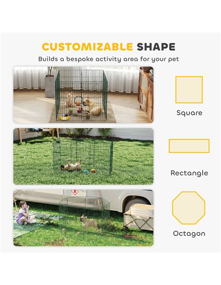 PawHut 8 Panel Pet Playpen for Medium Dogs Indoor Outdoor 80 cm Height - pic 195189 | FastDaddyshop