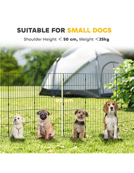 PawHut 8 Panel Pet Playpen for Medium Dogs Indoor Outdoor 80 cm Height - pic 195190 | FastDaddyshop