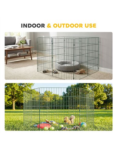 PawHut 8 Panel Pet Playpen for Medium Dogs Indoor Outdoor 80 cm Height
