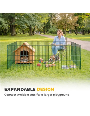 PawHut 8 Panel Pet Playpen for Medium Dogs Indoor Outdoor 80 cm Height