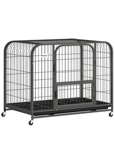 PawHut Heavy Duty Dog Crate,93 x 58 x 76 cm, Large Dog Cage for Small to Medium Breeds