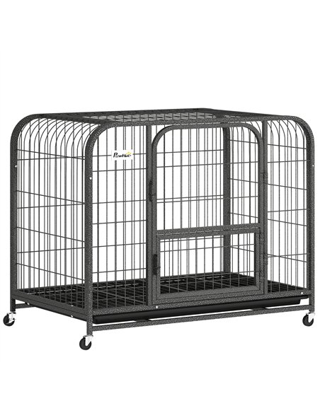 PawHut Heavy Duty Dog Crate,93 x 58 x 76 cm, Large Dog Cage for Small to Medium Breeds - pic 195195 | FastDaddyshop