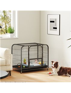 PawHut Heavy Duty Dog Crate,93 x 58 x 76 cm, Large Dog Cage for Small to Medium Breeds 2