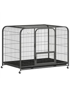 PawHut Heavy Duty Dog Crate,116 x 77 x 88 cm, Large Dog Cage for Small to Large Breeds